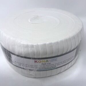Roll Up Kona Cotton Solids Snow by Robert Kaufman Jelly Roll 2.5"x WOF 44" 40 Pc